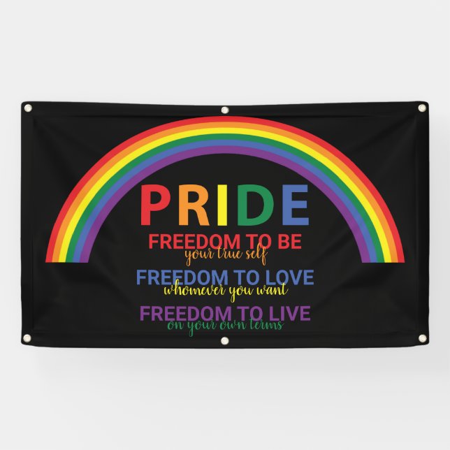 Rainbow LGBTQ Pride ist Freedom Gay Rights Banner (Horizontal)