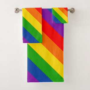 Rainbow LGBTQ+ Prix Flag, Gay Pride Colors Badhandtuch Set