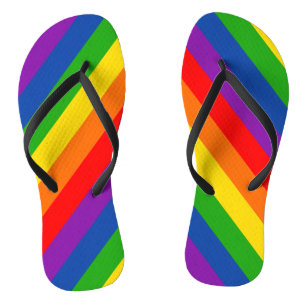Rainbow LGBTQ+ Prix Flag, Gay Pride Colors Flip Flops