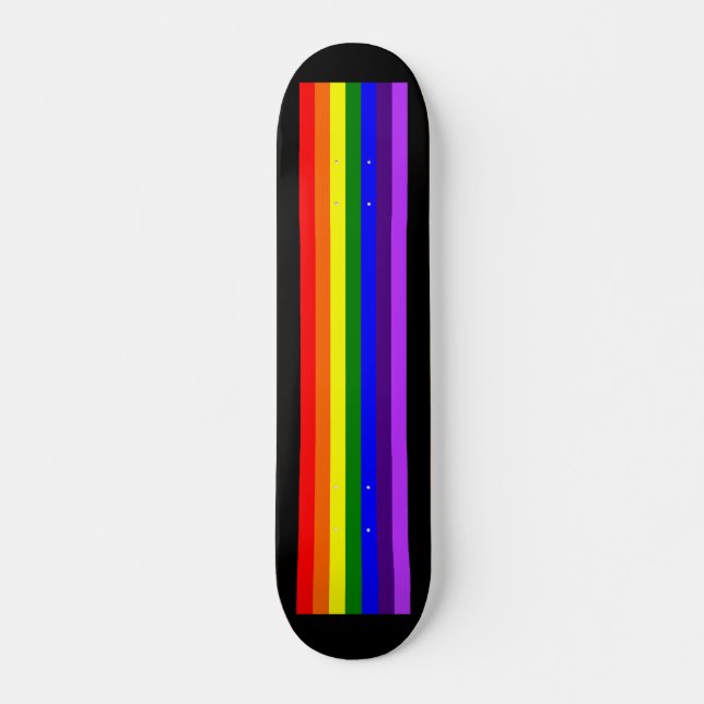 Rainbow LGBTQ+ Skateboard Deck (schwarz) (Vorne)