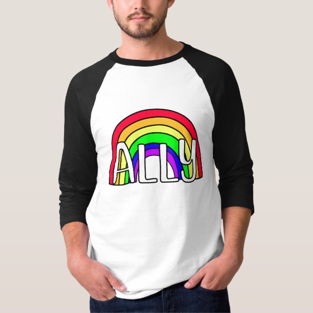 Rainbow LGBTQIA+ Allegie | Stolperflagge T-Shirt (Vorderseite)