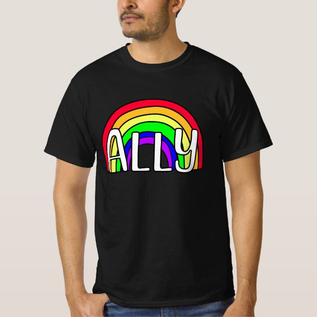 Rainbow LGBTQIA+ Allegie | Stolperflagge T-Shirt (Vorderseite)