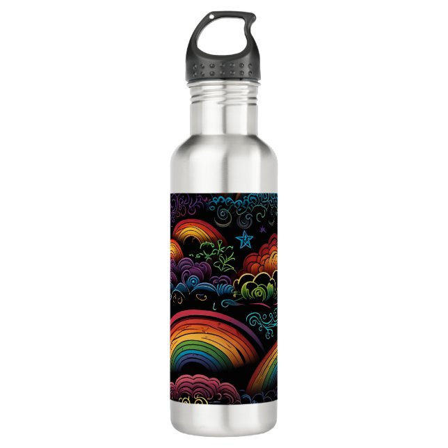 Rainbow LGBYQ Design Edelstahlflasche (Vorderseite)