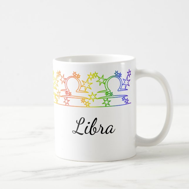 Rainbow Libra Star - Persönliche Umarmung Kaffeetasse (Rechts)