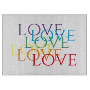 RAINBOW LIEBE 15x11 Glasschneideboard Schneidebrett