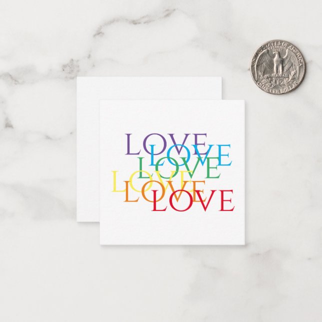 RAINBOW-LIEBE 2.5x2.5-Flachkarte Mitteilungskarte (Vorderseite/Rückseite Beispiel)