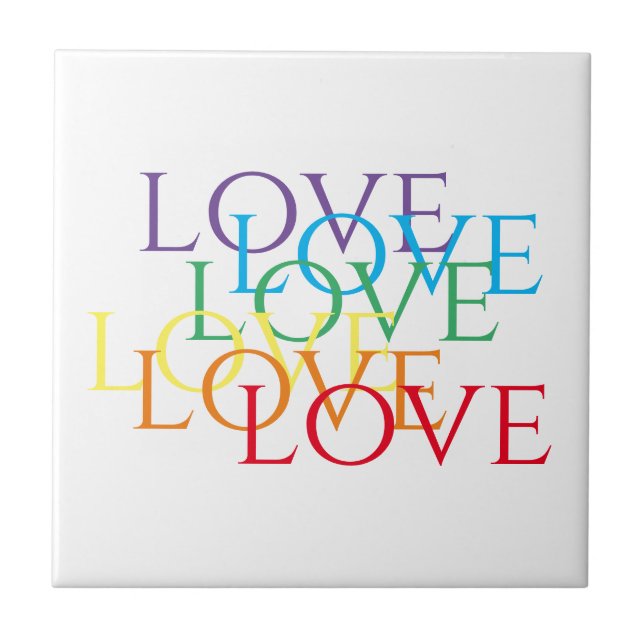 RAINBOW LIEBE 4.25x4.25 Keramik Tile Fliese (Vorderseite)
