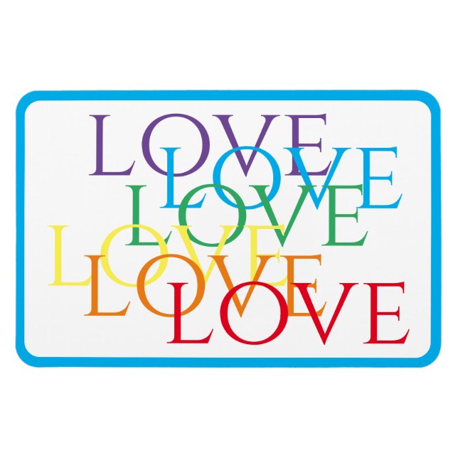 RAINBOW LIEBE 4x6 Flexible Magnet / Blau (Horizontal)