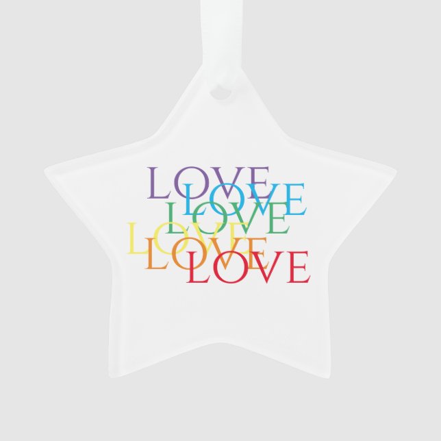 RAINBOW LIEBE Acrylic Star Ornament (Vorderseite)