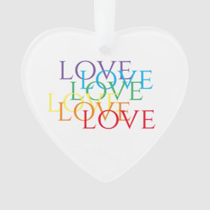 RAINBOW LIEBE Akrylisches Herz Ornament