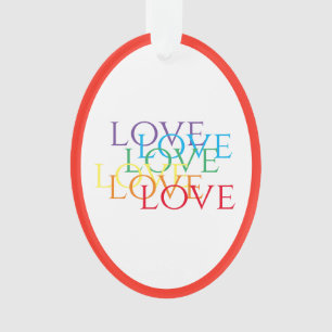 RAINBOW LIEBE Akryloval Ornament - Rot
