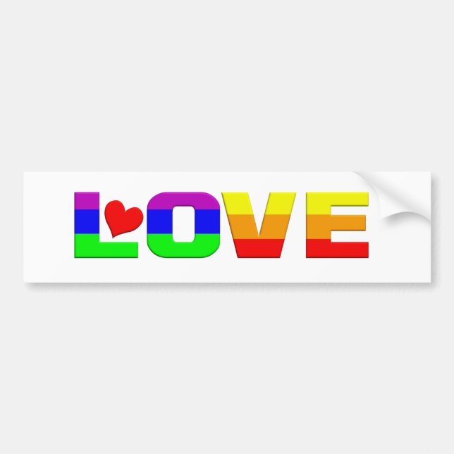Rainbow Liebe Autoaufkleber (Vorne)