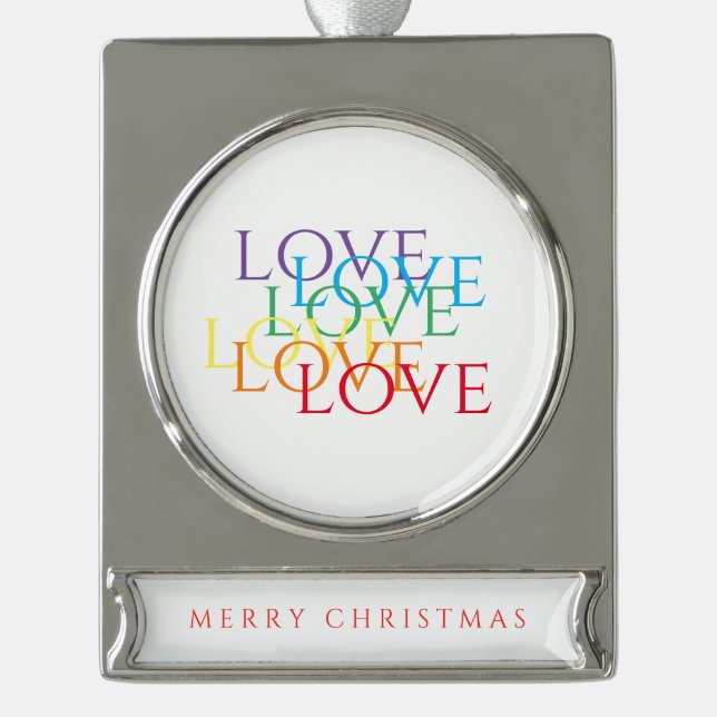 RAINBOW LIEBE Banner Ornament / Silber (Vorderseite)