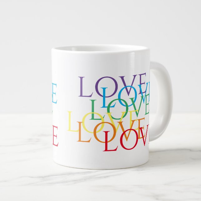 RAINBOW LIEBE Big White Tasse (Vorderseite Rechts)