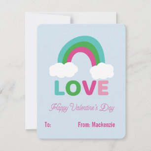 Rainbow Liebe Childrens Klasse Valentine Feiertagskarte