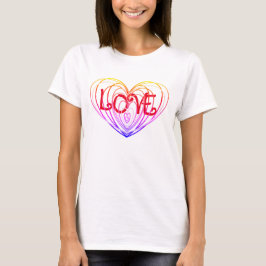 Rainbow Liebe Doppelherz T-Shirt