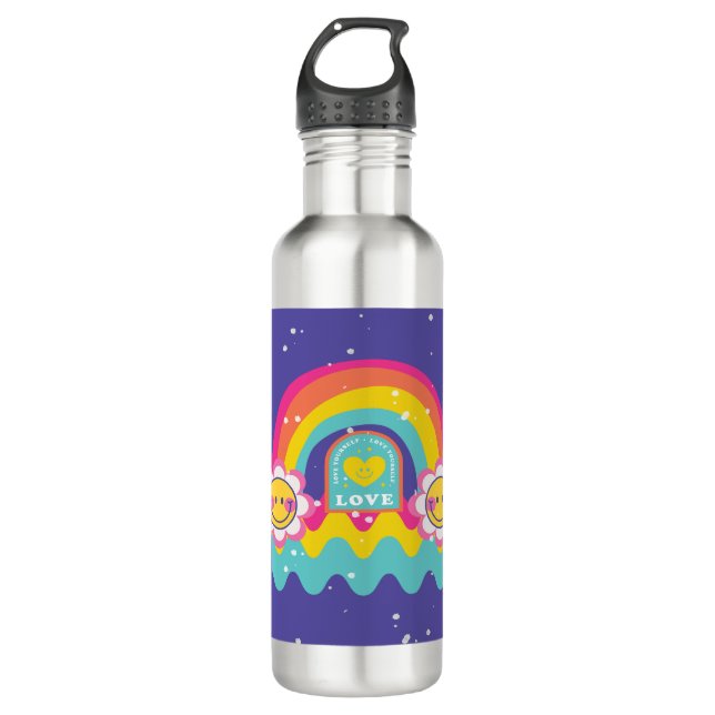 Rainbow-Liebe Edelstahlflasche (Vorderseite)