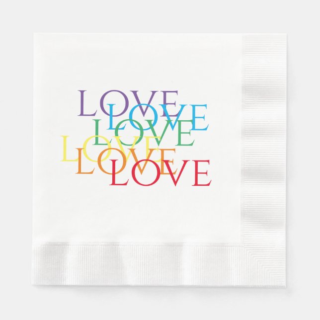RAINBOW LIEBE geprägtes Mittagsbuch Napkins Serviette (Vorderseite)