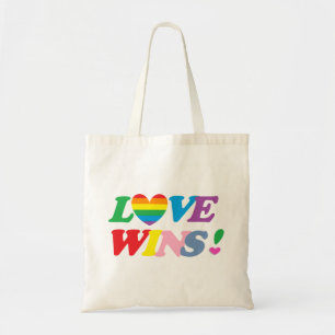 Rainbow Liebe gewinnt Heart Tote Bag Tragetasche