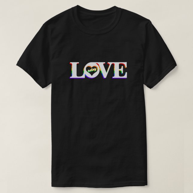 Rainbow Liebe gewinnt T-Shirt (Design vorne)