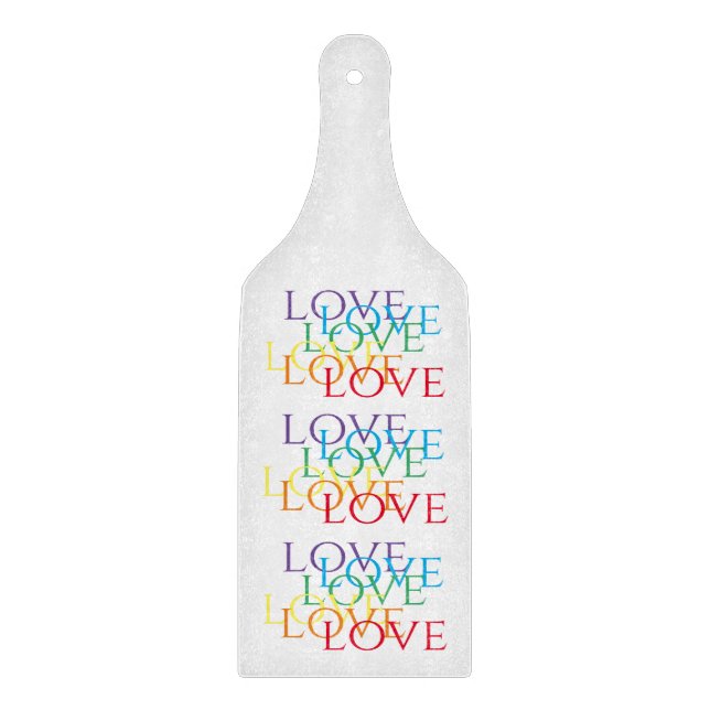RAINBOW LIEBE Glass Cutting Board Paddel Schneidebrett (Vorderseite)