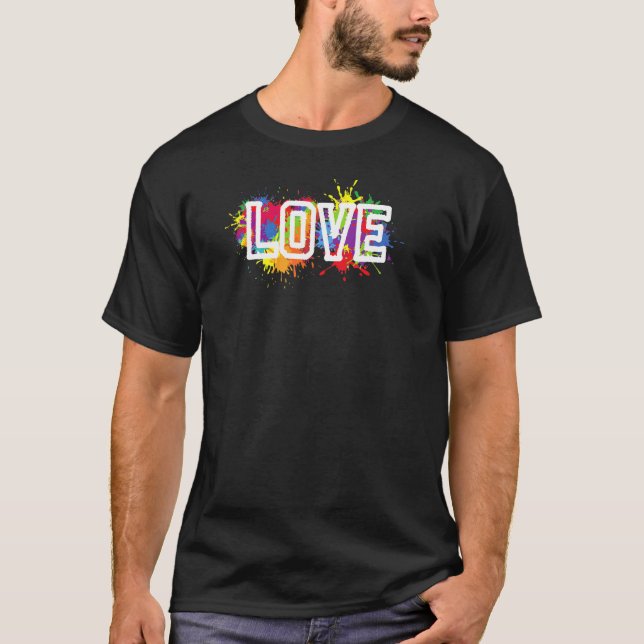Rainbow-Liebe Grafikdesign T-Shirt (Vorderseite)