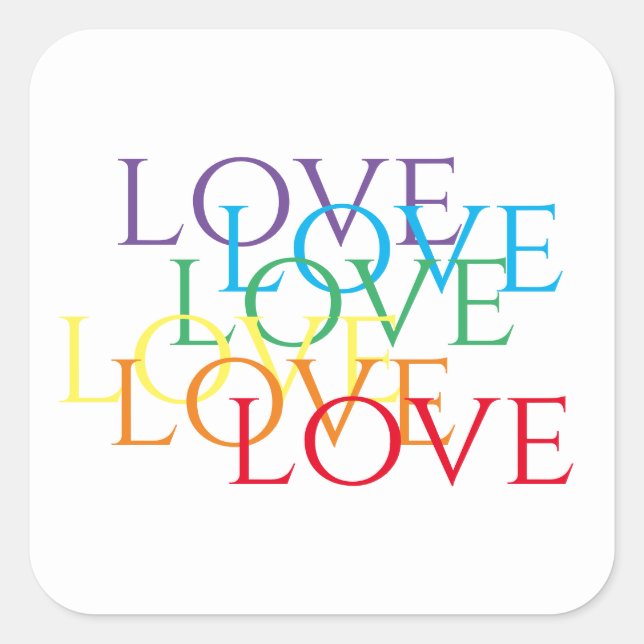 RAINBOW LIEBE Große Aufkleber am Platz (Vorderseite)