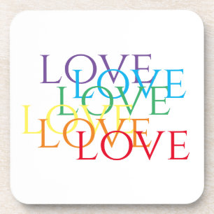 RAINBOW LIEBE Hartkunststoff-Untersetzer Getränkeuntersetzer