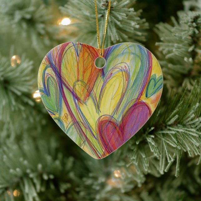Rainbow Liebe Hearts Holiday Pendant Gift Ornament (Baum)