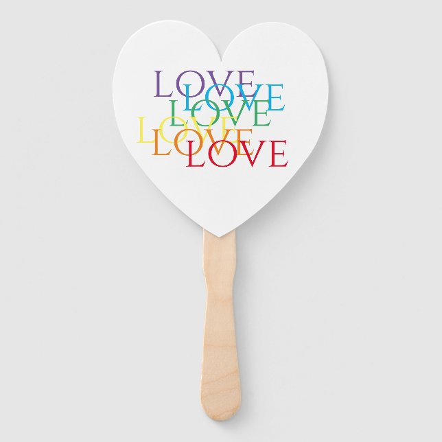 RAINBOW LIEBE Herzform Handfächer (Vorderseite)