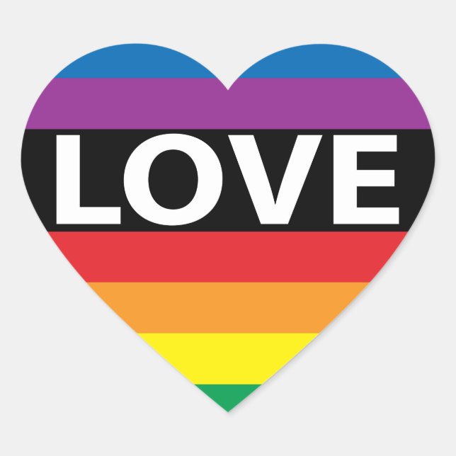 Rainbow-Liebe Herzkleber, LBGT Herz-Aufkleber (Vorderseite)