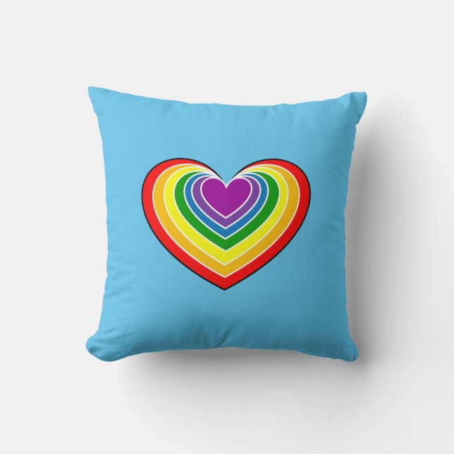 Rainbow-Liebe Herzstück Kissen (Vorderseite)