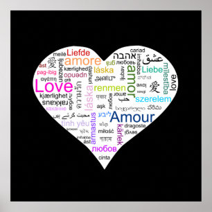 Rainbow Liebe Herztypografie Poster