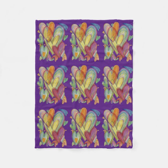 Rainbow Liebe Hört Gemütliches Fleece Keule (Vorderseite)