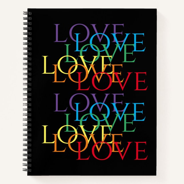 RAINBOW LIEBE II 8.5x11 Spiral-Notebook Notizbuch (Vorderseite)