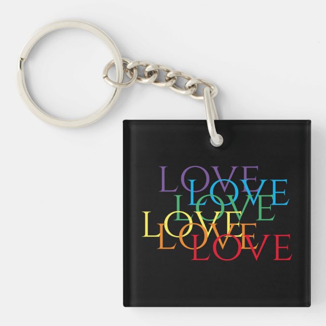 RAINBOW LIEBE II Acrylplatz Schlüsselanhänger (Vorderseite)