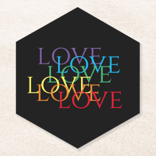 RAINBOW LIEBE II Untersetzer mit Hexagon-Spitze