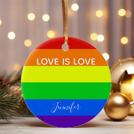 Rainbow Liebe ist Liebe Custom Gay Pride Keramik Ornament