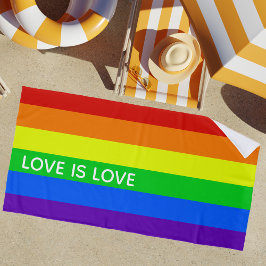 Rainbow Liebe ist Liebe Gay Pride LGBTQ Beautiful Strandtuch