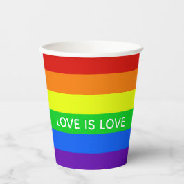 Rainbow Liebe ist Liebe Gay Pride LGBTQ Party Pappbecher