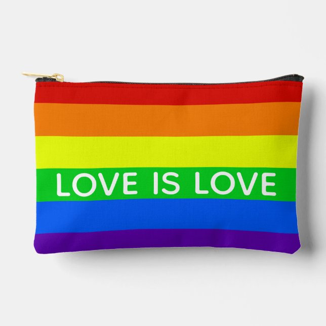 Rainbow Liebe ist Liebe Gay Pride Zubehörtasche (Vorderseite)