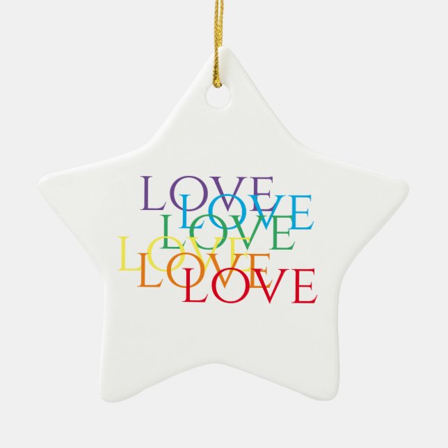 RAINBOW LIEBE Keramik Startort Ornament (Vorne)