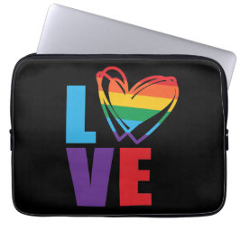 Rainbow-Liebe LGBTQ-Unterstützung für Herz Laptopschutzhülle
