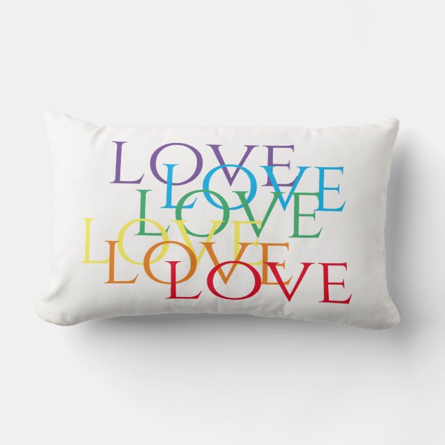 RAINBOW LIEBE Lumbar Kissen (Vorderseite)