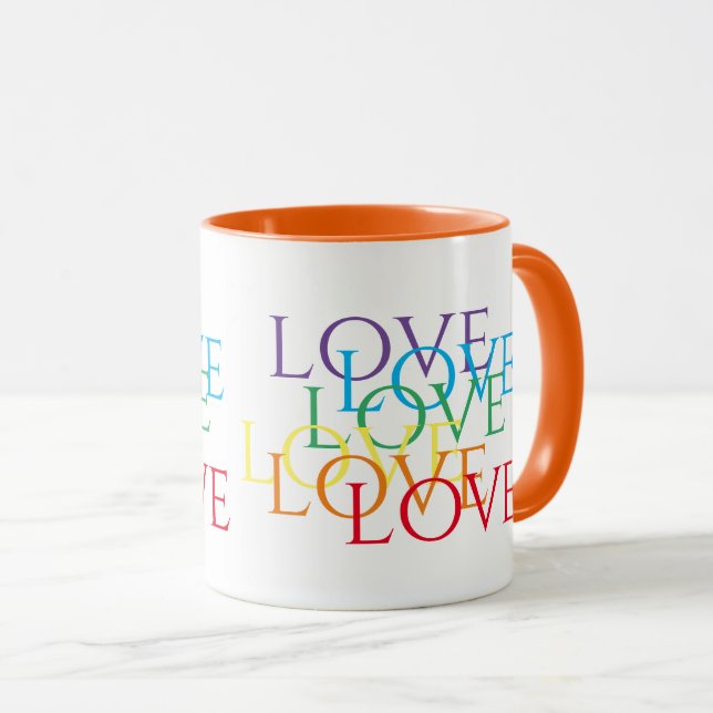 RAINBOW LIEBE Orange Combo Tasse (VorderseiteRechts)