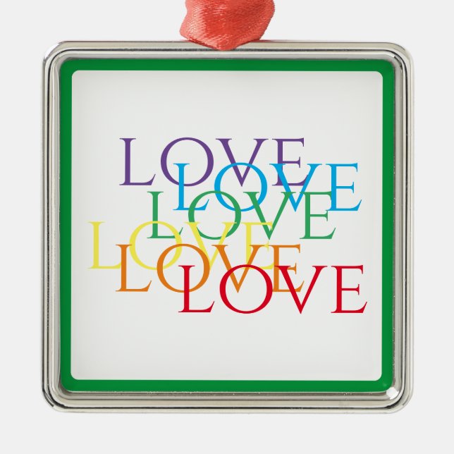 RAINBOW LIEBE Premium Platz - Grün Ornament Aus Metall (Vorne)