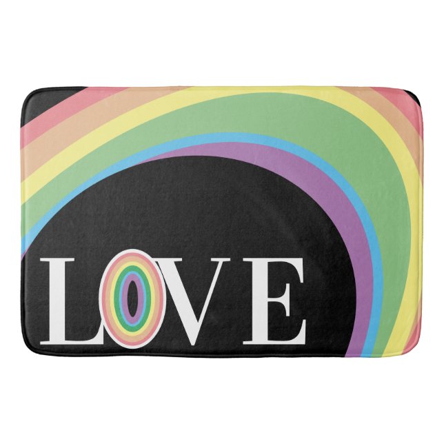RAINBOW LIEBE Schwarz-weiß Bath Mat Badematte (Vorderseite)