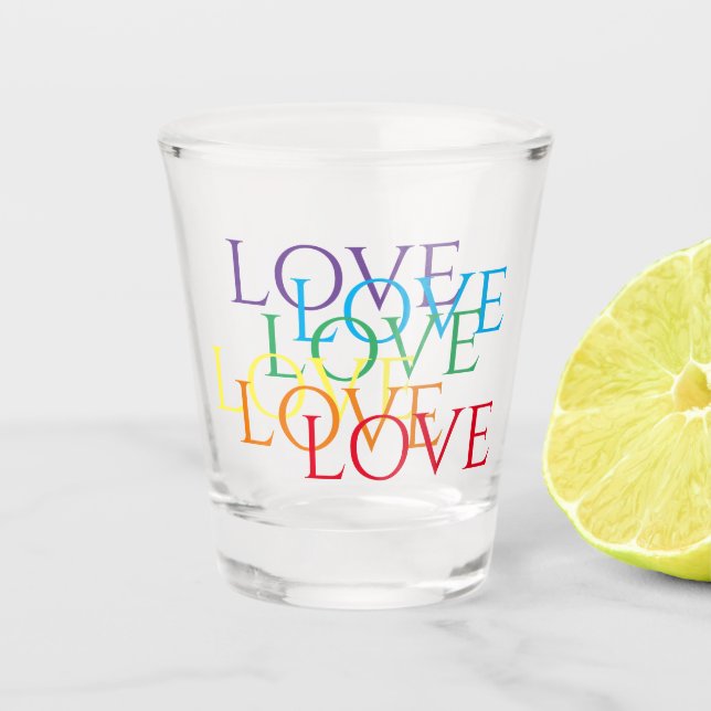 RAINBOW LIEBE Shotglas Schnapsglas (Vorderseite)