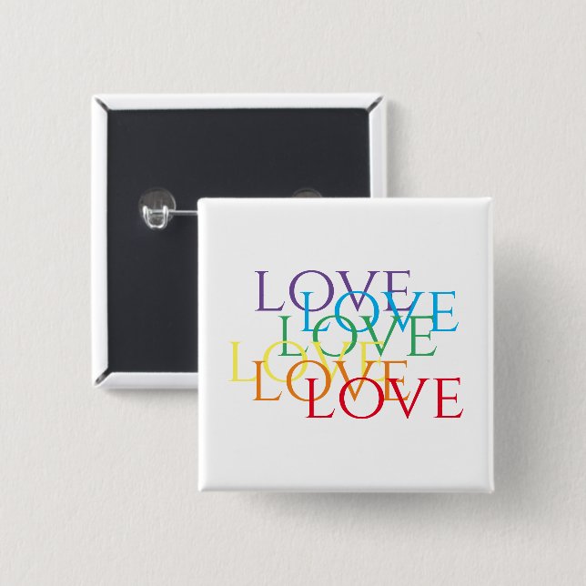 RAINBOW LIEBE Square Button (Vorne & Hinten)