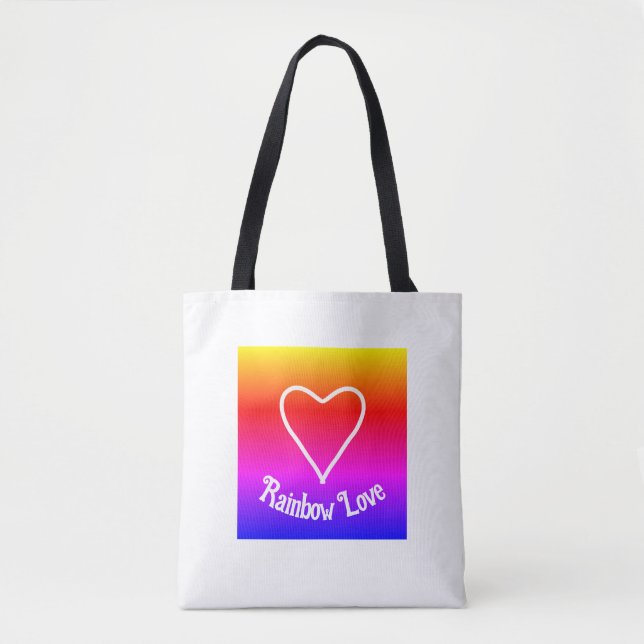 Rainbow Liebe Tote Bag farbenfroh (Vorderseite)
